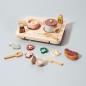 Preview: Kinderküche Holz Petit Monkey für Kinder ab 3 16 teilig in soften Farben für Kinder ab 3