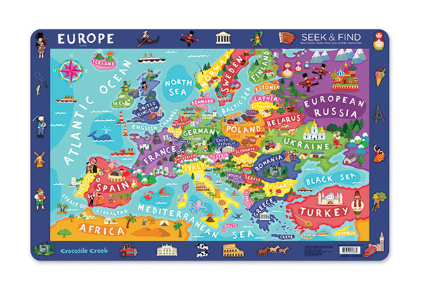 Platzset Platzdeckchen Kinder Europakarte Crocodile Creek Kinder Und Babygeschenke