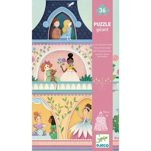 Djeco Puzzle Prinzessinnenturm aus 36 Teilen großes Bodenpuzzle für Kinder ab 4 bei your little kingdom Verpackung