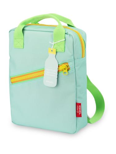 Kinderrucksack ENGELpunt small Zipper hellblau frontal bei your little kingdom