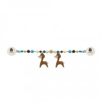 gehäkelte Kinderwagenkette blau mit Reh von Sebra