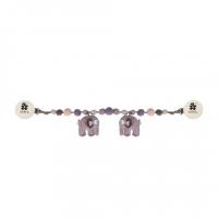 gehäkelte Kinderwagenkette rosa Elefant von Sebra